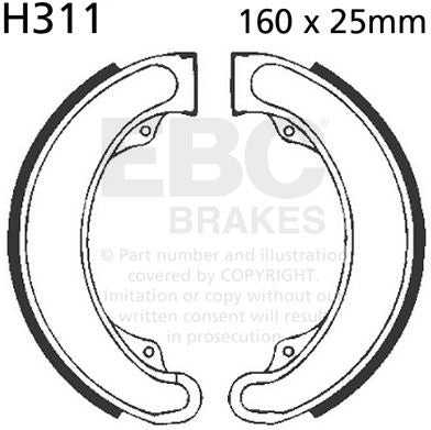 EBCブレーキ Plain モーターサイクル リプレイスメント ブレーキシューズ フロント左側用 | H311