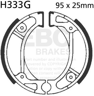 EBCブレーキ モーターサイクル 溝付き リプレイスメント ブレーキシューズ リア左側用 | H333G