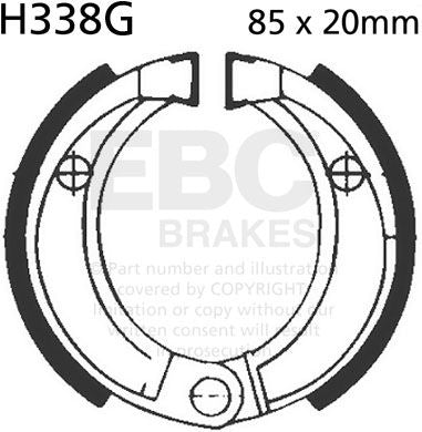 EBCブレーキ モーターサイクル 溝付き リプレイスメント ブレーキシューズ フロント左側用 | H338G