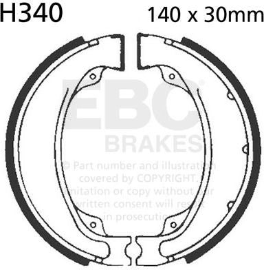 EBCブレーキ Plain モーターサイクル リプレイスメント ブレーキシューズ リア右側用 | H340