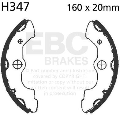 EBCブレーキ Plain モーターサイクル リプレイスメント ブレーキシューズ フロント左側用 | H347