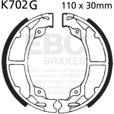 EBCブレーキ モーターサイクル 溝付き リプレイスメント ブレーキシューズ リア左側用 | K702G