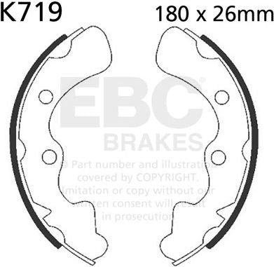 EBCブレーキ Plain モーターサイクル リプレイスメント ブレーキシューズ フロント左側用 | K719