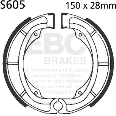 EBCブレーキ Plain モーターサイクル リプレイスメント ブレーキシューズ リア右側用 | S605