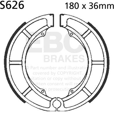 EBCブレーキ Plain モーターサイクル リプレイスメント ブレーキシューズ リア左側用 | S626