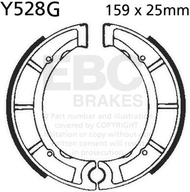 EBCブレーキ モーターサイクル 溝付き リプレイスメント ブレーキシューズ リア左側用 | Y528G