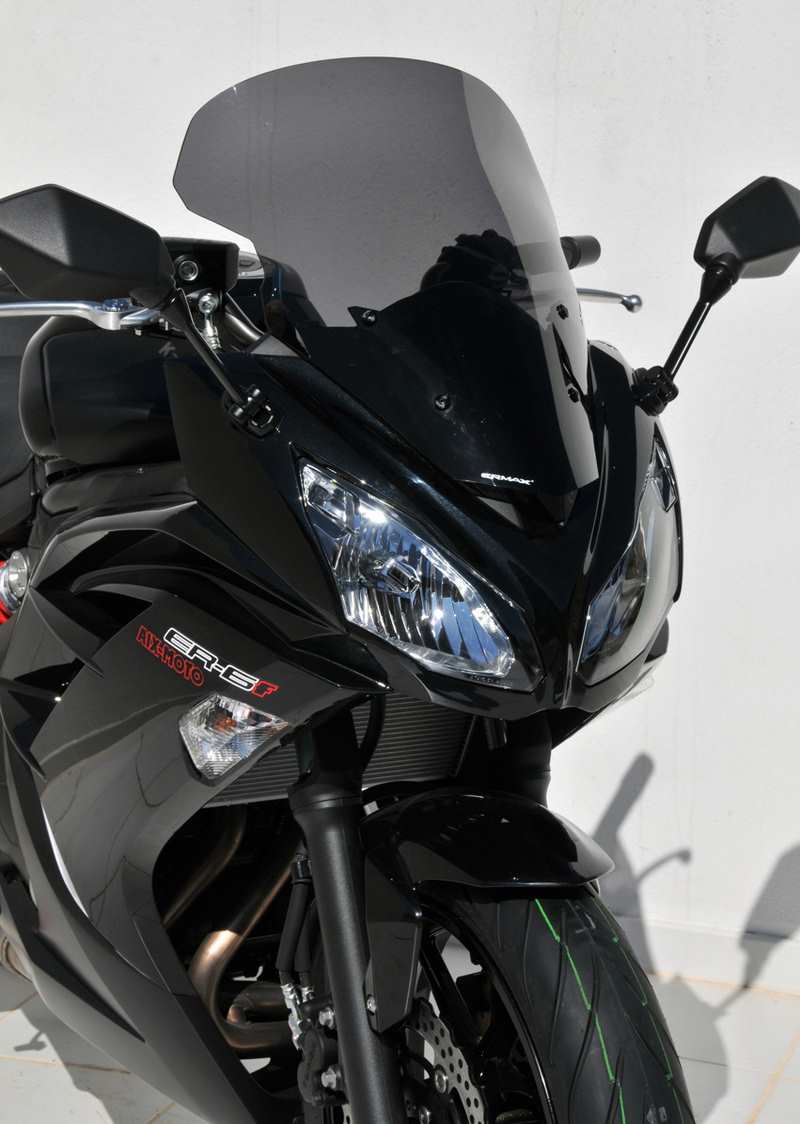 Ermax / アルマックス high protection windshield + 7 cm (total height 48 cm ) for er 6 f 2012/2016 / NINJA 650 R light black | 010303082