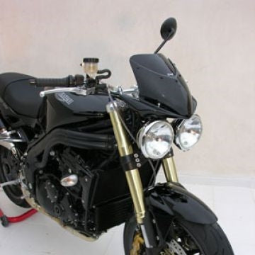 Ermax / アルマックス nose fairing screen (15cm and tĂŞte of fork Ă drill ) for SPEED TRIPLE 1050 2008-2010 satin black | 0121024-47