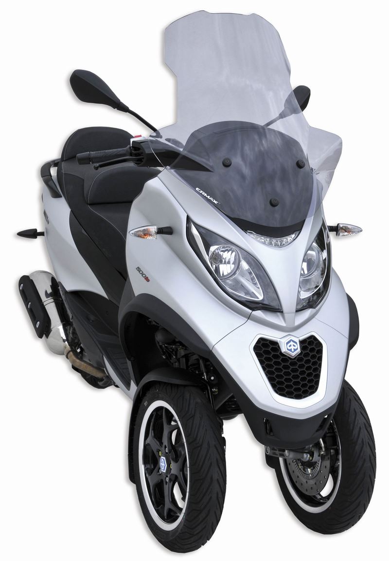 Ermax / アルマックス high protection windshield (70cm+prot.mains Modèle Touring-Sport-Business ) for MP3 125/300/500 2011-2018 light black | 015303P13
