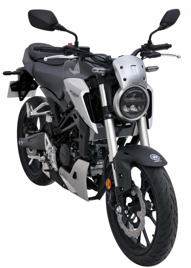 Ermax / アルマックス nose abs screen (19cm en abs painted + fix en aluminum ) for CB 125 R 2018-2019 silver carbon look | 0601S91-82