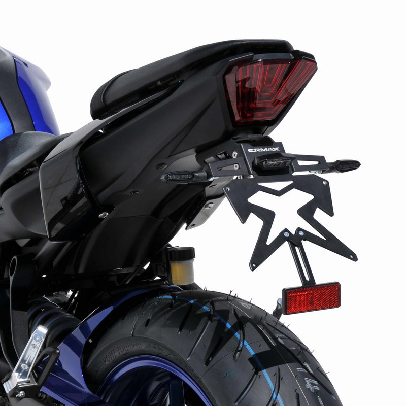 Ermax / アルマックス sup09evo license plate holder déporté aluminium black with support of blinkers for MT 07 (FZ 7 ) 2018/2019 | 9002EVY84
