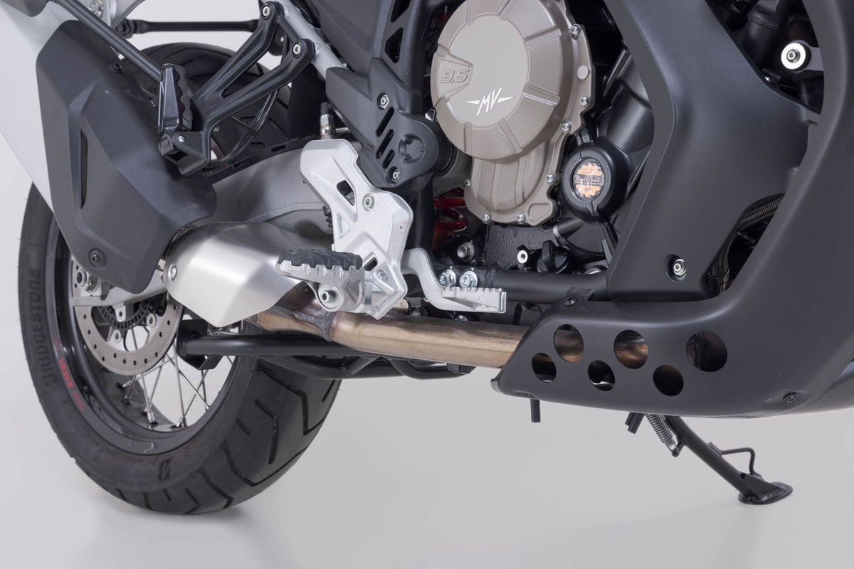 SW-MOTECH / SWモテック EVO Fußrasten-Kit Silbern/Schwarz. MV Agusta Enduro Veloce (24-). | FRS.28.112.10000