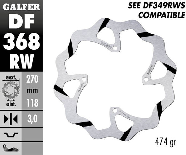 Galfer / ガルファー ブレーキディスク Fixed Wave 溝付き | DF368RW