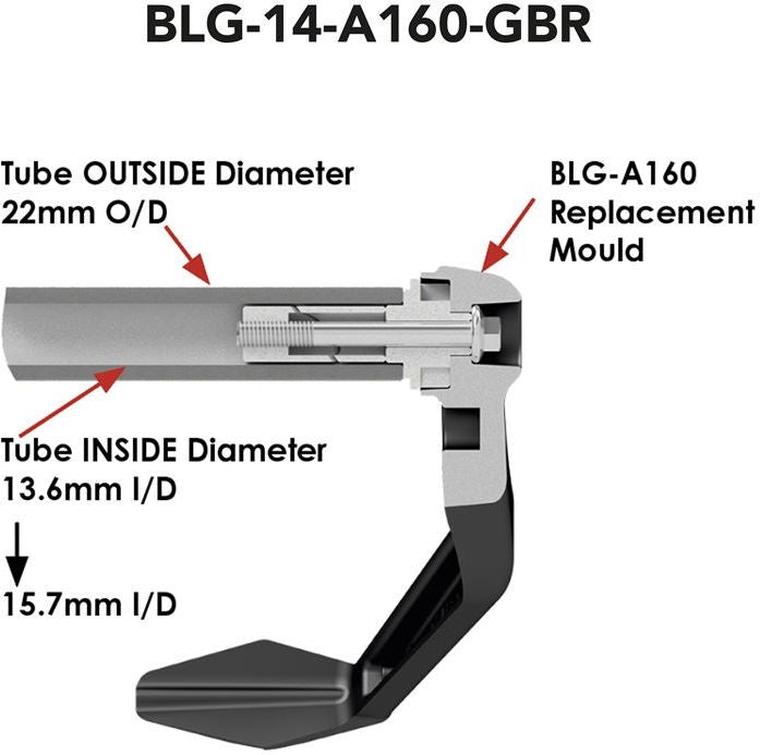 GBRacing / ジービーレーシング ユニバーサル ブレーキレバーガード 14mm インサート付 | BLG-14-A160-GBR