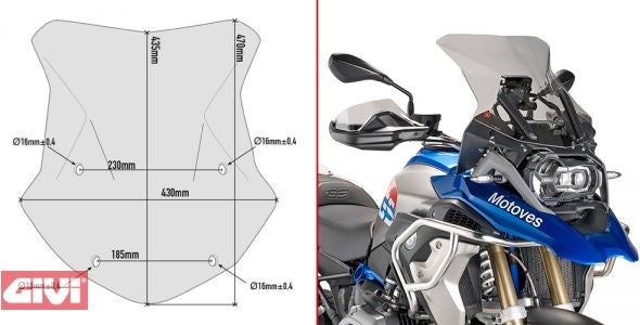 Givi / ジビ ティンテッド ウインドスクリーン 435 mm(高さ) 433 mm(幅) | 5124DG