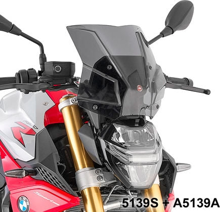 Givi / ジビ ウインドスクリーン BMW F F 900 R スモーク dim. HxW 29x31cm(A5139A フィッティングキット別途必要) | 5139S
