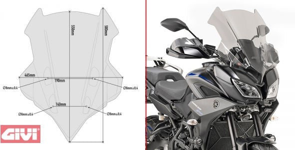 Givi / ジビ ティンテッド ウインドスクリーン 550 mm(高さ) 465 mm(幅) | D2139SG