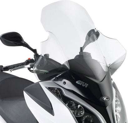 Givi / ジビ ウインドスクリーン Kymco Downtown 125/200/300 09-16 Xtown 125/300 16- クリア dim. HxW 815 x 64 cm | D294ST