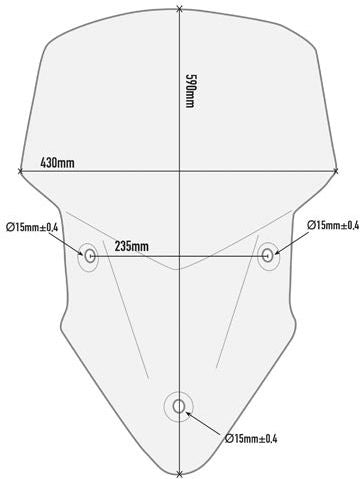 Givi / ジビ スクリーン Ducati Multistrada 1200 15-17 Multistrada 1260 Multistrada 950 Multistrada V2 クリア dim. HxW 59 x 43 cm | D7406ST