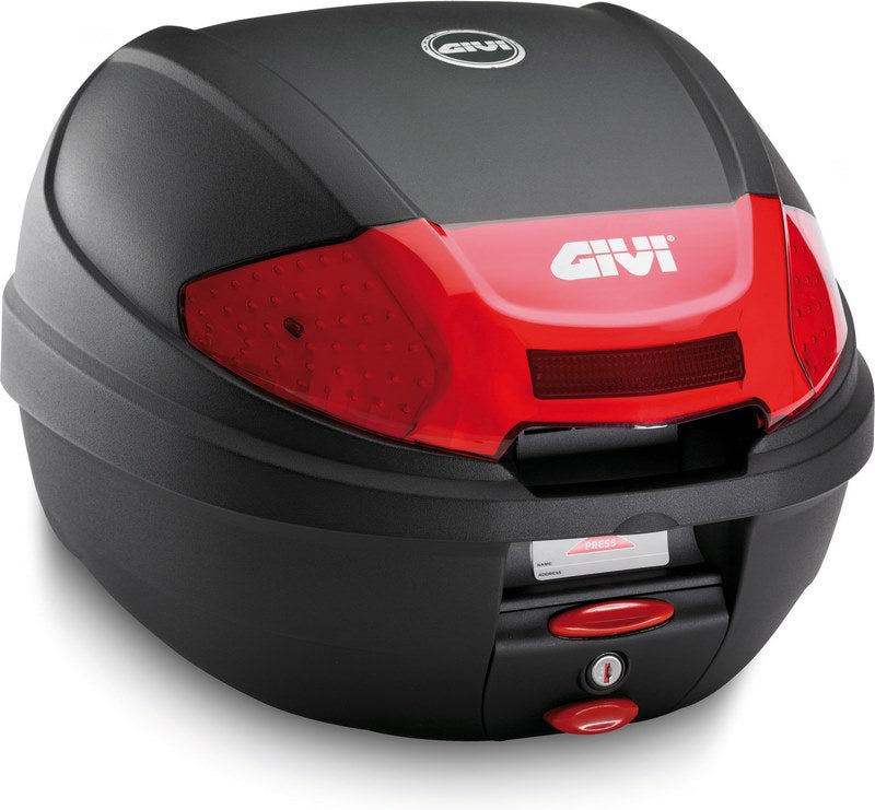 GIVI / ジビ E300 - Monolock (モノロック) トップケース 30 L ブラック レッドリフレクター、プレート付、ユニバーサルキット | E300N2B