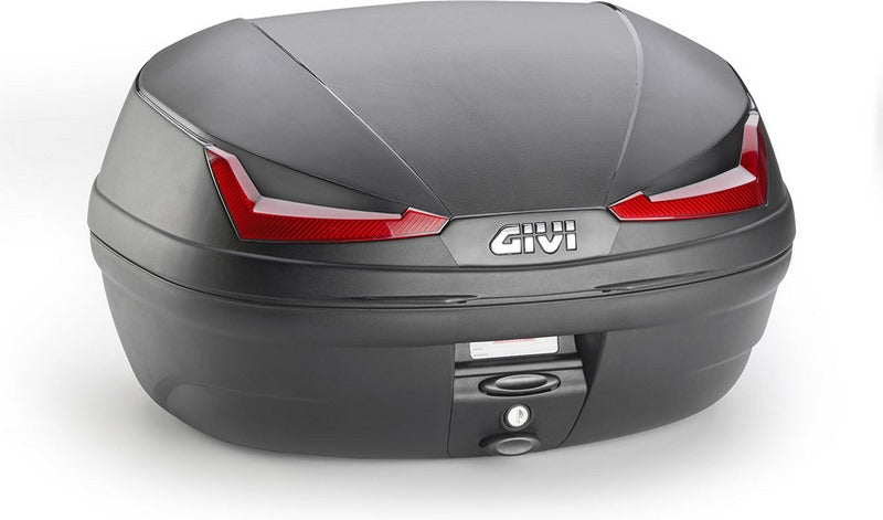 GIVI / ジビ E455 Simply Monolock (モノロック) トップケース プレート付 45 L. ブラック レッドリフレクター付 | E455N