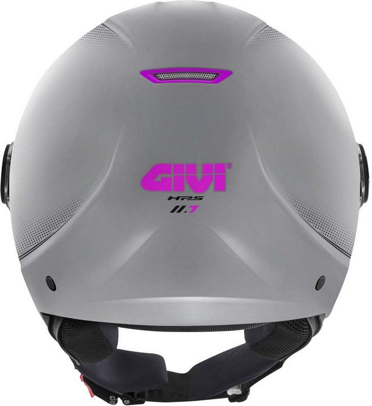Givi / ジビ ジェットヘルメット 11.7 SOLID LADY マットシルバー/フクシャ サイズ 59/L | H117BG77959