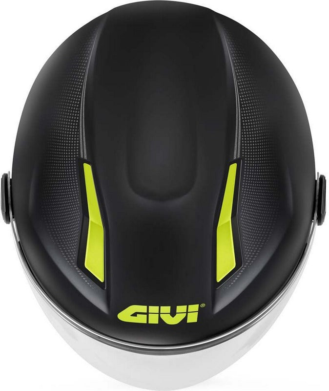 Givi / ジビ ジェットヘルメット 11.7 SOLID マットブラック/イエロー サイズ 53/XS | H117BN90053