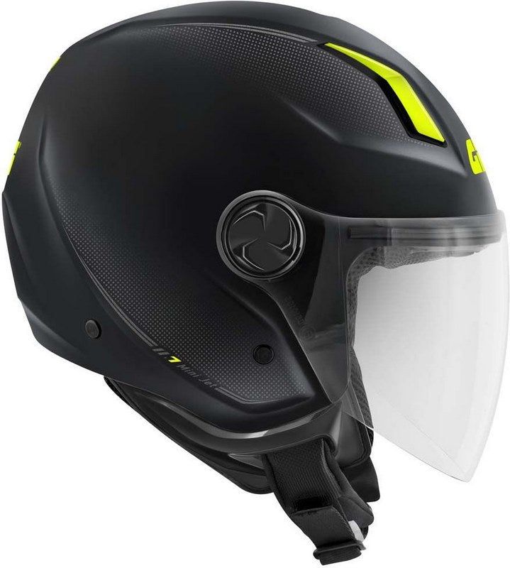 Givi / ジビ ジェットヘルメット 11.7 SOLID マットブラック/イエロー サイズ 57/M | H117BN90057