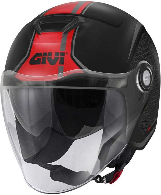 Givi / ジビ ジェットヘルメット 12.5 GRAPHIC TOUCH マットブラック/レッド サイズ 56/S | H125FTHBR56