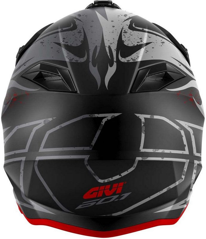 Givi / ジビ オフロードヘルメット 60.1 GLOOM マットブラック/チタン/レッド サイズ 60/L | H601FGLBR60