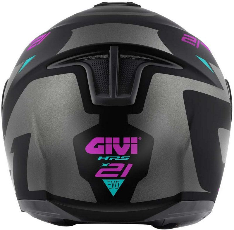 Givi / ジビ フリップアップヘルメット X.21 EVO NUMBER LADY マットブラック/チタン/ピンク サイズ 54/XS | HX21RNBBP54