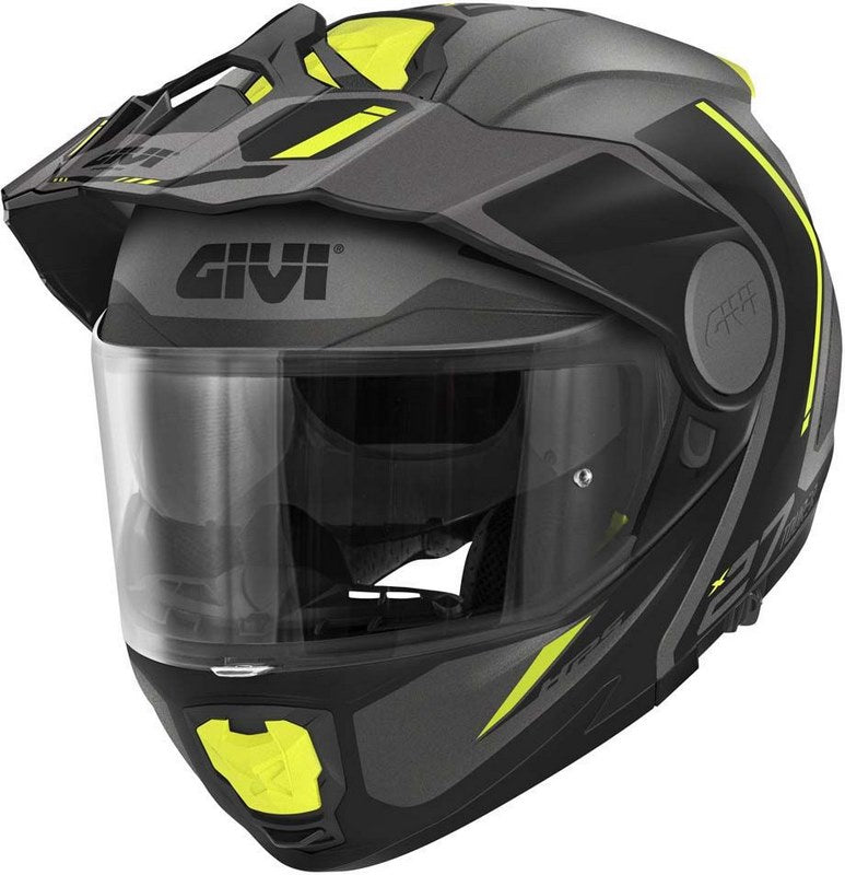 Givi / ジビ フリップアップヘルメット X.27 TOURER GRAPHIC マットチタン/イエロー サイズ 58/M | HX27RTRTY58