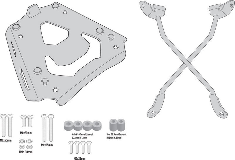 GIVI / ジビ SRA5137 BMW F 900 R- F 900 XR Aluminum リアラック specific for Monokey トップケース | SRA5137