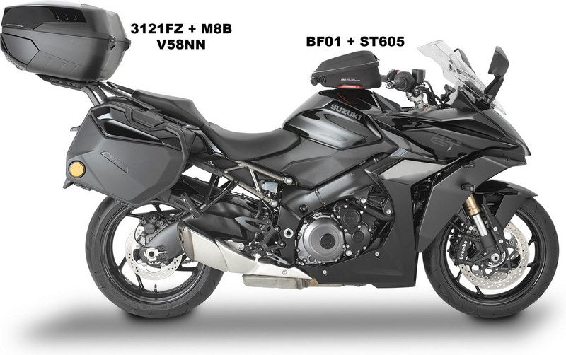 GIVI / ジビ V58 Maxia (マキシア) 5 Monokey トップケース - ブラック - レッドリフレクター付 | V58NNB