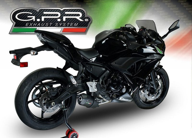 GPR / ジーピーアール Original For Kawasaki Ninja 650 2017/20 E4 Homologated Full Exhaust Catalized Furore Evo4 Nero | E4.CO.K.161.CAT.FNE4
