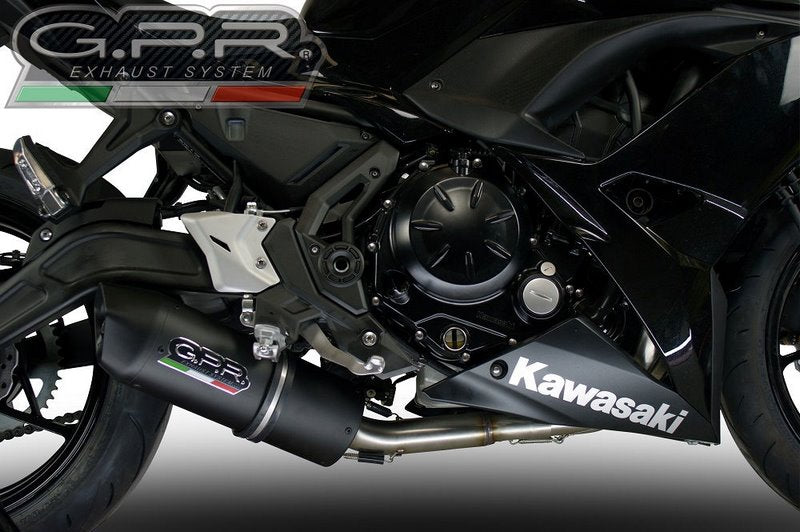GPR / ジーピーアール Original For Kawasaki Ninja 650 2017/20 E4 Homologated Full Exhaust Catalized Furore Evo4 Nero | E4.CO.K.161.CAT.FNE4