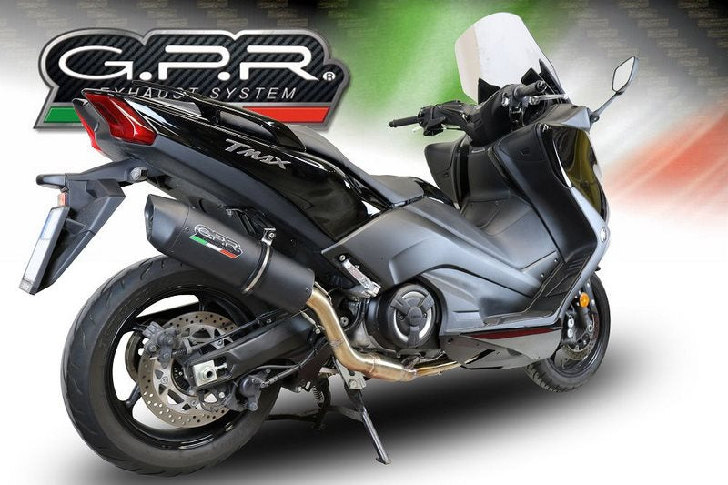 GPR / ジーピーアール Original For Yamaha T-Max 530 2017/19 E4 Homologated Full Exhaust Catalized Furore Evo4 Nero | YA.CAT.9.FUNE