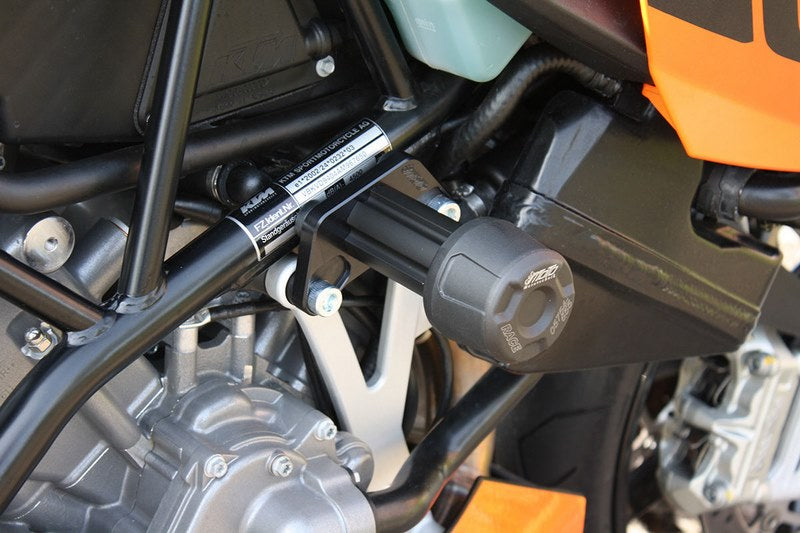 GSGモトテクニック クラッシュパッドセット ホールディングプレート アルミ for 990 Super Duke / R (2005 -) | 105440-KM1-DS