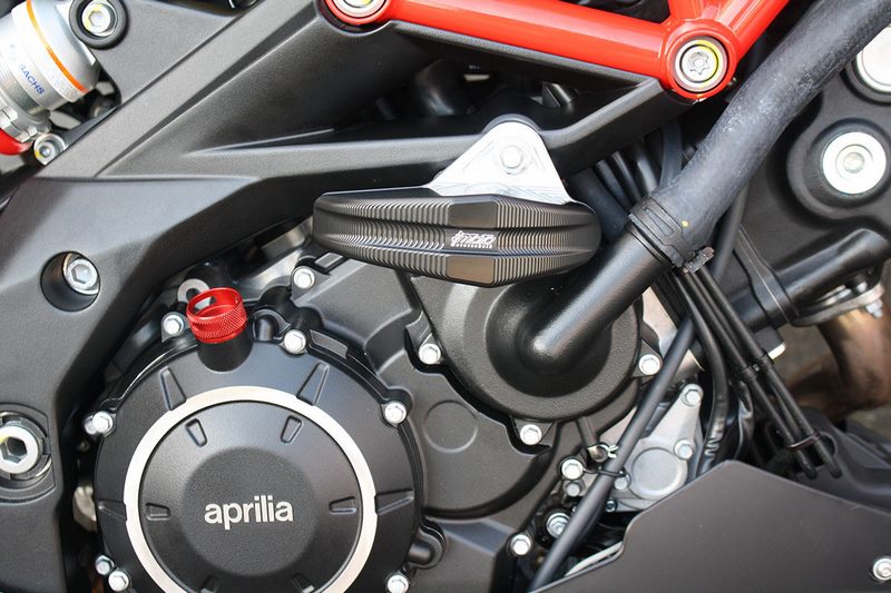 GSGモトテクニック クラッシュパッドセット Streetline パッドマウント ブラックアノダイズド Aprilia Shiver 900 / ドルソデューロ 900 (2018 -) | 1505040-A20-SH