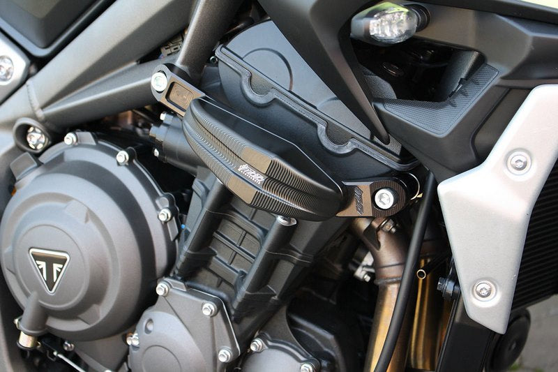 GSGモトテクニック クラッシュパッドセット Streetline マウンティングキット ブラックアノダイズド Triumph ストリートトリプル 765 (2020 -) | 1505040-T35-SH