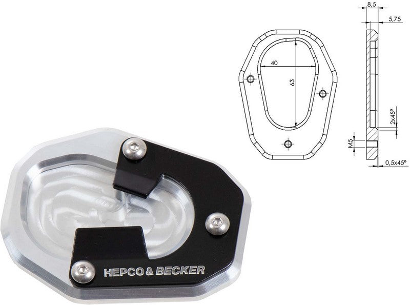 Hepco & Becker / ヘプコ&ベッカー Kickstand enlargement for Triumph Tiger 900 Rally / GT / PRO (2020-) | 42117605 00 91
