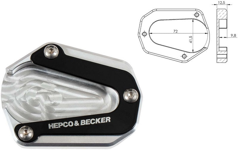 Hepco & Becker キックスタンドエンラージメントフォー Triumph Tiger 900 Rally Pro (2024-) | 42117657 00 91