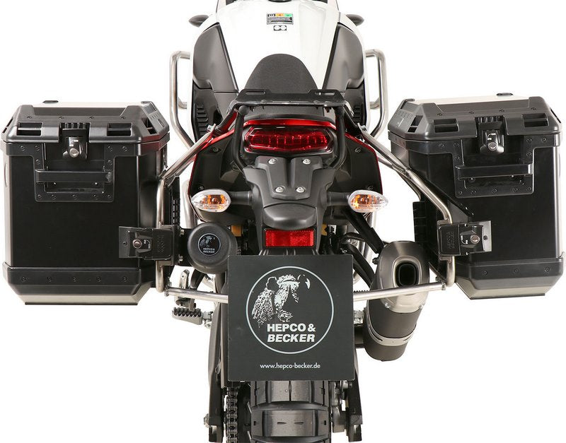 Hepco and Becker / ヘプコアンドベッカー Sidecarrier Cutout black incl. Xplorer Cutout sideboxes for Yamaha Ténéré 700 World Raid (2022-) | 6514579 00 22-01-40