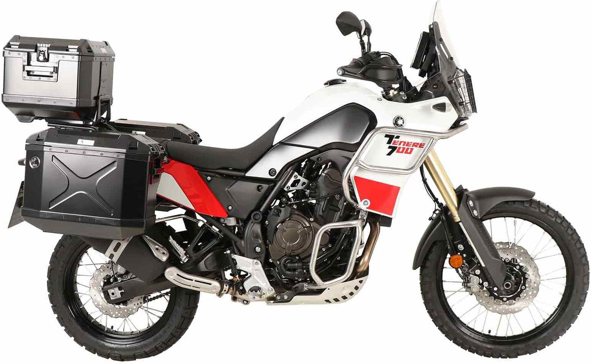 Hepco and Becker / ヘプコアンドベッカー Sidecarrier Cutout black incl. Xplorer Cutout sideboxes for Yamaha Ténéré 700 World Raid (2022-) | 6514579 00 22-01-40