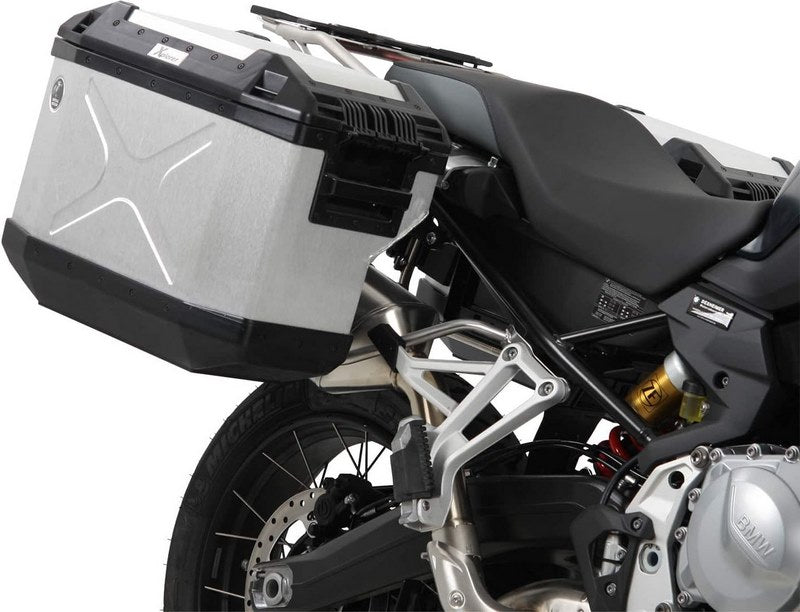 Hepco and Becker / ヘプコアンドベッカー Sidecarrier Cutout stainless steel incl. Xplorer sideboxes silver for BMW F 750 GS (2018-) | 6516512 00 22-00-40
