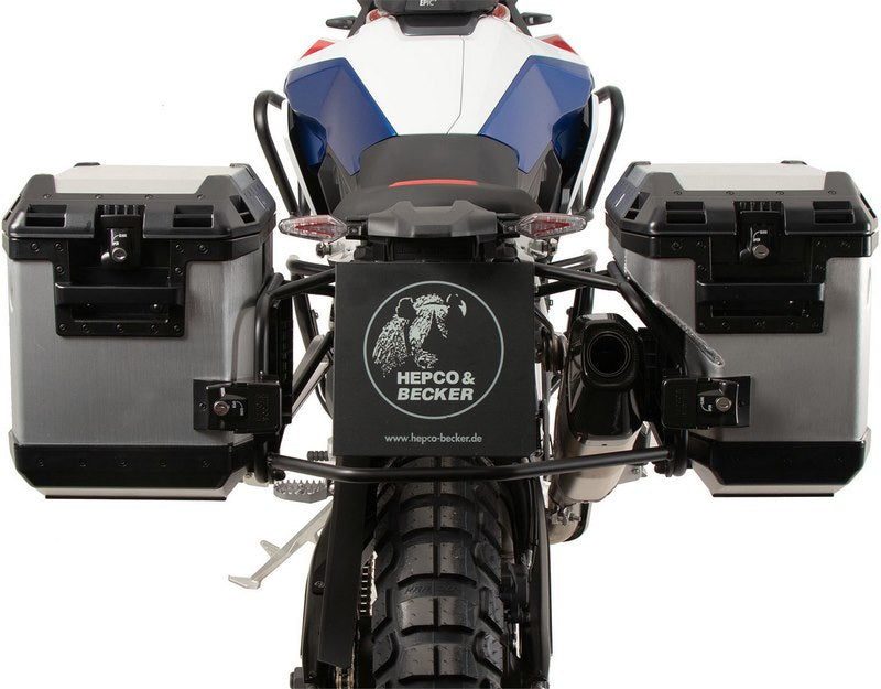 Hepco & Becker サイドキャリアカットアウトブラック インクスプローラーシルバーサイドボックス BMW F 900 GS (2024-) | 6516534 00 01-00-40