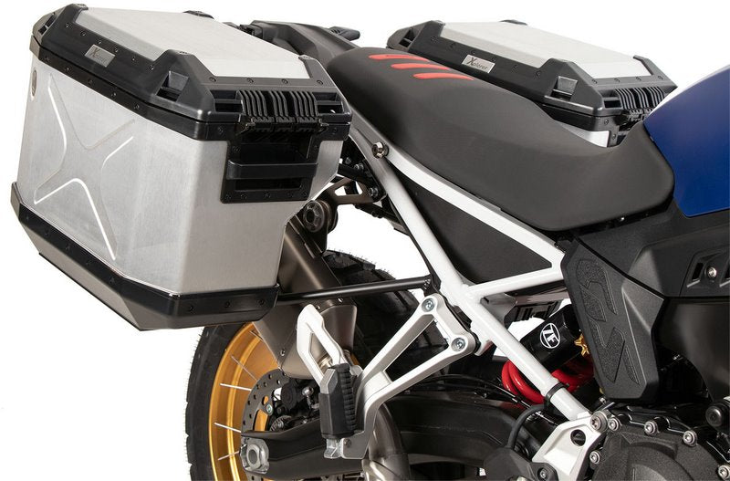 Hepco & Becker サイドキャリアカットアウトブラック インクスプローラーシルバーサイドボックス BMW F 900 GS (2024-) | 6516534 00 01-00-40