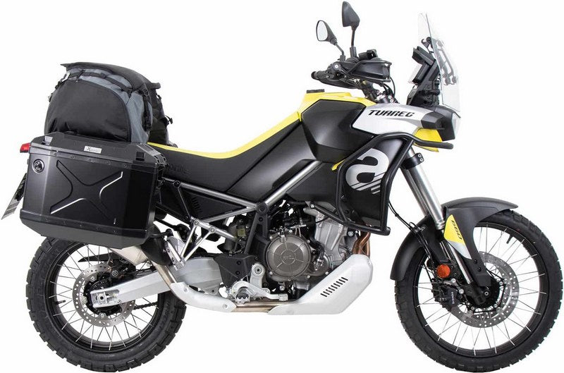 Hepco and Becker / ヘプコアンドベッカー Sidecarrier Cutout black incl. Xplorer sideboxes black for Aprilia Tuareg 660 (2022-) | 6517599 00 01-01-40