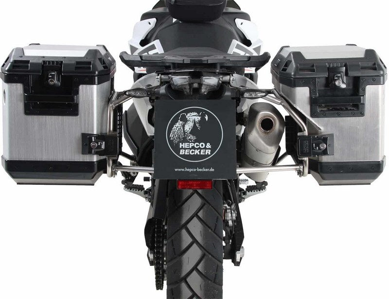 Hepco and Becker / ヘプコアンドベッカー Side carrier cutout stainless steel incl. Xplorer silver sideboxes for KTM 890 Adventure / R / Rally (2021-) | 6517617 00 22-00-40