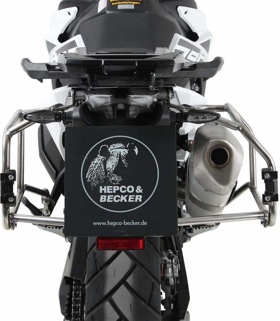 Hepco and Becker / ヘプコアンドベッカー Side carrier cutout stainless steel incl. Xplorer sideboxes black for KTM 890 Adventure / R / Rally (2021-) | 6517617 00 22-01-40